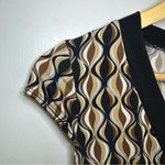 I.N. San Francisco  Y2K Tie Back Top. Size: Small. Black Geometric print. Photo 1