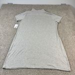 BP NWT  Womens 2X Gray Short Sleeve‎ Half Zip Collard T Shirt Dress Casual Mini Photo 3