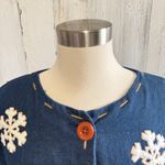 Vintage Snowman Cardigan denim One Size Fits Most Fun Holiday Sweater Photo 5