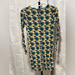 WAYF Geometric Patterned Dress - Green, Yellow, White Photo 3