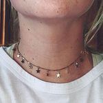 Gold Star Dangle Choker Necklace Photo 0