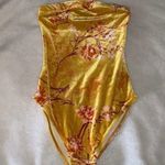 Urban Outfitters Yellow Velvet Bodysuit Photo 0