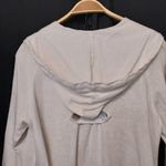 Jones New York Linen Hooded Button Up Front Beach Relaxed Fit Lightweight Jacket Photo 3