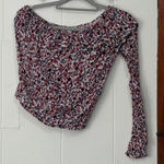 Jack by BB Dakota Floral Off The Shoulder Smocked Crop Top Blouse Women's Size S Photo 0