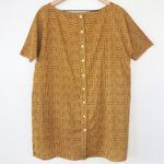 Urban Outfitters Ilana Kohn Mini Shirt Dress S 100% Cotton Orange Gold Diamond Photo 4