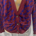 Madewell  Wallace Women's Red Rabbit Print Long Sleeve Cardigan Size S Photo 1