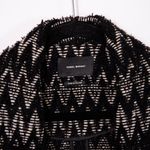 Isabel Marant Elis Zigzag Striped Jacquard Wool Blend Coat Black And Beige 34/0 Photo 1