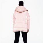 ZARA  HOODED PUFFER COAT JACKET PINK SHIMMER NEW Photo 3