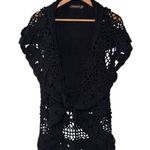 John Fashion Black Wool Blend Crochet Pixie Vest Size L Whimsical Goth Size L Photo 1