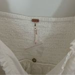 Free People Leave It To Me white Crop Top Blouse Button Boho XL NWOT Photo 1