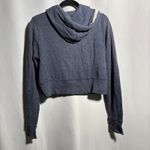 Abercrombie & Fitch Abercrombie‎ & Fitch NY 1892 Cropped Hoodie Sweatshirt Womens L Blue Yellow Y2K Photo 1