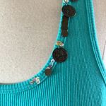 belle du jour  Aqua Mint Tank Coin Sequin Neckline Ribbed Womens Large Top Photo 6