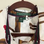 Ralph Lauren Lauren  Equestrian Print‎ Puff Sleeves Button Down Shirt Size XL Photo 1