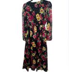 Floral Black Dress metallic shimmer Pink Photo 2