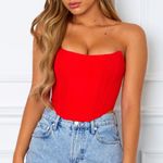 White Fox Boutique Red Corset Top Photo 0