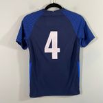 Nike  Women Blue Vapor Knit Patriots FC Short Sleeve Athletic Top Size L Photo 10