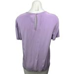 Kate Spade Purple 100% Silk Pearl Necklace Printed Puff Sleeve Blouse Top Sz 12 Photo 1
