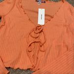 Urban Outfitters Leila Ribbed Tie-Front Top NWT Size M Photo 6