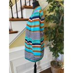 Live a Little  Lined Cotton Green Striped Light Weight Trench Style Coat L Photo 3