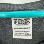 PINK - Victoria's Secret  Size XS Shirt Gray Tie‎ Front Open V Neck Keyhole Tee Photo 2