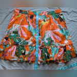Christian Sirano Jungle Print Cotton Ruffle Mini Skirt Women's XL Orange Photo 5