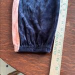 Monrow Neptune Womens Velour Jumpsuit joggers with stripe no size Navy Brown Blue Photo 7