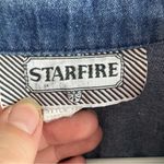 Starfire denim short sleeve embroidered floral button size 10 Blue Photo 4