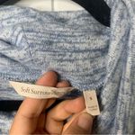 Soft Surroundings  cowl neck blue heathered cotton‎ blend sweater size small Photo 1