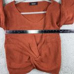 Akira  Sweater Women Small V Neck Front Knot Long‎ Sleeve Boho Coquette Chic Photo 3