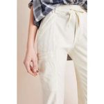 Anthropologie  Cream White Cropped Cargo Pants Tie Waist Womens Size 29 Photo 1