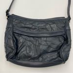 Vintage Patchwork Purse Bag Navy Blue Leather Photo 2