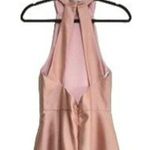Alfred Sung NWT High Neck Halter Satin Pockets Maxi Dress 18 Toasted Sugar Pink Photo 5