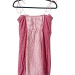 Urban Outfitters  Pink Gingham‎ Eyelet Sides Shoulder Tie Mini Dress Size Large Photo 1