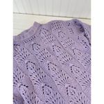 Aerie Womens Purple Oversized Chunky Open Knit Sweater Cozy Preppy Top Size S Photo 3