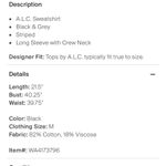 ALC Frank A.L.C. Gray and Black Sweatshirt size Medium Photo 3