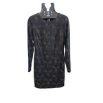 Vince Camuto Evening Party Dress Metallic Gold Black Dress Lined Size 10 Geometric Christmas Photo 5