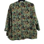 ZARA  Open Front Jacket Jacquard Green Multicolored Size Large Photo 4