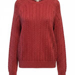 Athleta Crossroads Crew Sweater Small Decadent Red Metallic Knit Top Holiday Photo 0