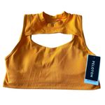 Peloton Women’s M Cadet Rib High Neck Cutout Sports Bra Bright Orange Athletic Photo 1