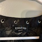 Bebe Vintage  Black Lace Ruffle Bodysuit Emo Grunge XS Photo 4