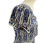Cleobella Wrap Dress Small Blue Pattern Short Sleeve Lightweight Photo 4