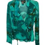 Vintage 90s CAROLE LITTLE Womens S 4/6 Maxi Skirt Set Colorful Lined Wrap Top Green Photo 0