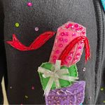 Tiara International Vintage Christmas Cardigan Sweater Zip Beaded Gifts Large Photo 3