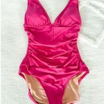 J.Crew | NWT | Ruched V-neck one-piece in Radiant Fuchsia | Sz 4 Photo 2