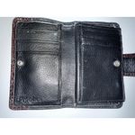 Brighton VINTAGE  BI FOLD WALLET -‎ BLACK LEATHER/MOC BROWN CROC DETAILED Q Photo 6