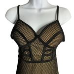 Revamped  Lace Illusion Bodycon Dress M Black Sweetheart Adjustable Straps Zip Photo 1