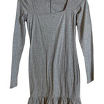 Forever 21 FOREVER‎ 21 Grey Ruffle Hem Longsleeve Boat Neck Dress Knee Length Small Photo 0