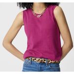 J.CREW Fuchsia Pink Classic Sweater Shell‎ Sleeveless Classic Preppy Size M Photo 0
