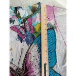 Vintage Azi Mesh Top Large Butterfly Floral Embellished Artsy Whimsy Tattoo Y2K Photo 10