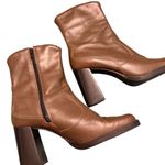 Mango Texas Olive Green Leather Western Chelsea Boots Women’s Size 9 in GUC Photo 5